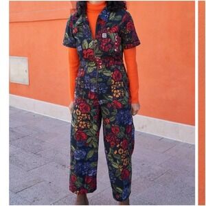 Lucy & Yak Ragan Jumpsuit Organic Cotton Floral Print Maria Size US 22 NWT